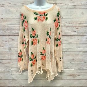 Wildfox Couture White Label Prairie Rose Lennon Sweater
